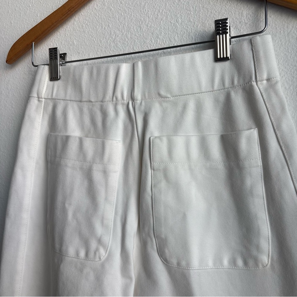 Jones New York Ivory Pintuck Wide-Leg Pull-on Trouser Cropped Pleat White Pants - Picture 7 of 9